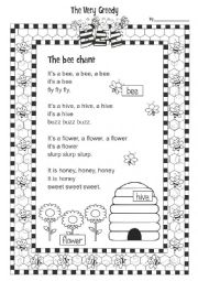 English Worksheet: The Very Greedy Bee 1/3