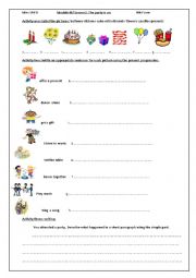 English Worksheet: Lesson 2: the party is on