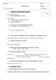 English Worksheet: mide trem test n 3