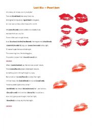 English Worksheet: Song - Last Kiss (Simple Past)