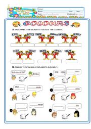 English Worksheet: Colours