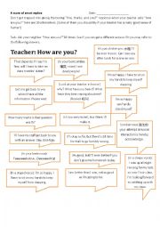 English Worksheet: How are you
