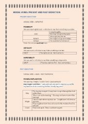 English Worksheet: Present and Past deduction