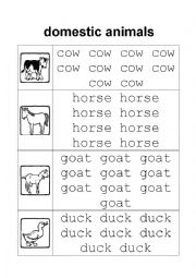English Worksheet: How to write animals
