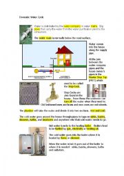 English Worksheet: Domestic Water Cycle