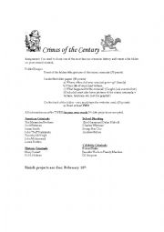 English Worksheet: Crime of the Century