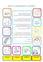 English Worksheet: What a wonderful world