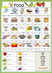 English Worksheet: food