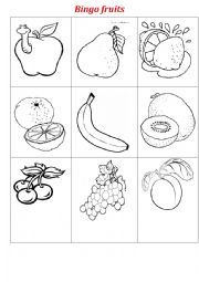 English Worksheet: Fruit bingo