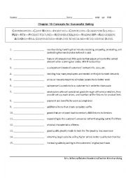 English Worksheet: Concepts for successful Selling