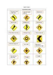 English Worksheet: TRAFFIC SIGNS 2