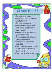 English Worksheet: class rules