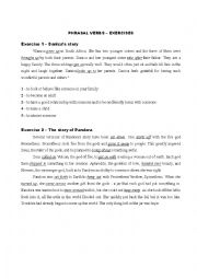 English Worksheet: Phrasal verbs