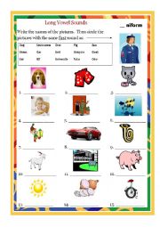 English Worksheet: Long Vowel U