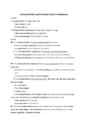 English Worksheet: Present Perfect and Present Perfect Continuous