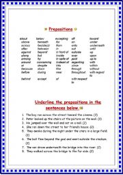 Prepositions of direction