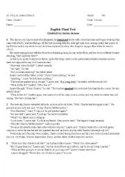 English Worksheet: 7th Grade English Exam