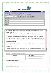 English Worksheet: save the earth 