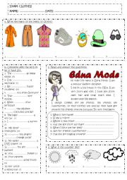 English Worksheet: Exam: clothes