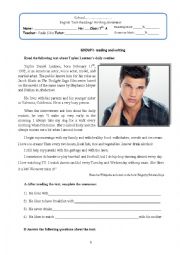 English Worksheet: Taylor Lautner 