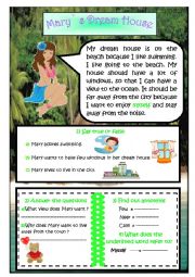 English Worksheet: Mary` s Dream House