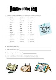 English Worksheet: Months of the year