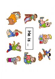 English Worksheet: He is / She is picture cues
