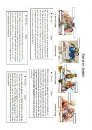 English Worksheet: Physical description: this is my family! Reading comprehension.