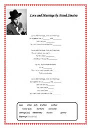 Love and Marriage (Series of lessons) Sinatra song, vocabulary work, discussion & reading