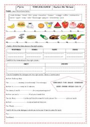 English Worksheet: TIME FOR LUNCH 7 TH FORM