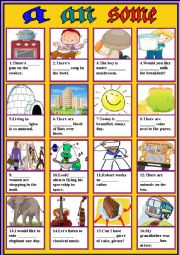 English Worksheet: a an some