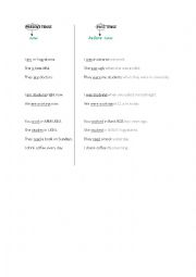 English Worksheet: Present Tense vs Past Tense