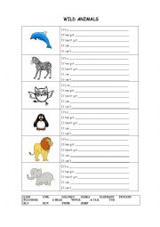 English Worksheet: Wild Animals