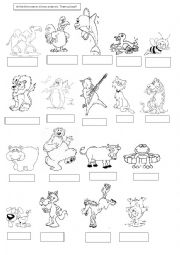 English Worksheet: animals