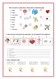 English Worksheet: Where is Cupid? Doc 2: Place prepositions
