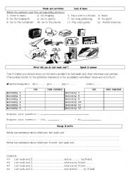 English Worksheet: last weekend activities