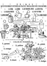 English Worksheet: DRINKS