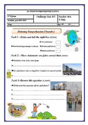 English Worksheet: English test 2trimester