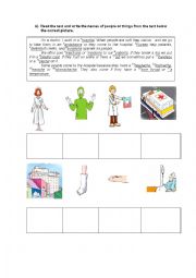 English Worksheet: Health and illnesses