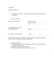 English Worksheet: Another Brick in the Wall-Lesson Plan