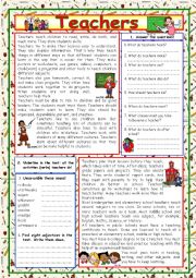 English Worksheet: Teachers (+KEY)