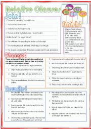 English Worksheet: Clauses