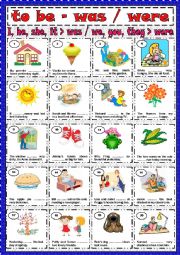 English Worksheet: TO BE - WAS / WERE