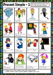 English Worksheet: PRESENT SIMPLE 3RD PERSON  SINGULAR VERBS ENDING IN -Y 2 + KEY