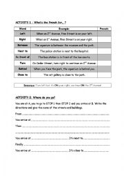 English Worksheet: Learning directions