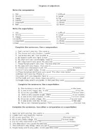 English Worksheet: Adjectives