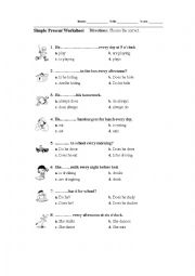 English Worksheet: Simple Present Tense