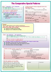 English Worksheet: What special about the comparative? Version1