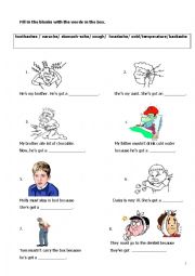 English Worksheet: ILNESSES