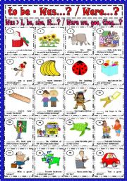 English Worksheet: TO BE - WAS...? / WERE...?